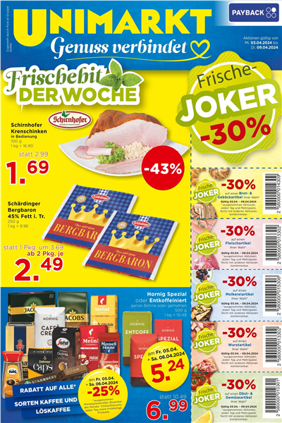 Unimarkt Flugblatt 03.04.2024
